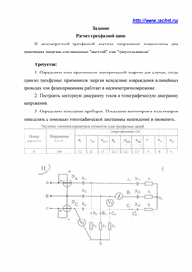Решение домашнего задания «Расчёт трёхфазной цепи», Вариант 11, МИИТ