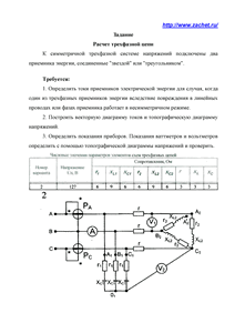 Решение домашнего задания «Расчёт трёхфазной цепи», Вариант 2, МИИТ