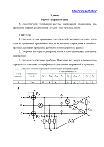 Решение домашнего задания «Расчёт трёхфазной цепи», Вариант 5, МИИТ