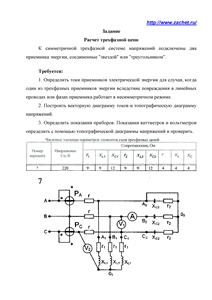 Решение домашнего задания «Расчёт трёхфазной цепи», Вариант 7, МИИТ
