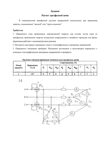 Решение домашнего задания «Расчёт трёхфазной цепи», Вариант 2, Схема 14, МИИТ